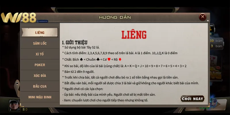 Các thuật ngữ cơ bản có trong game liêng