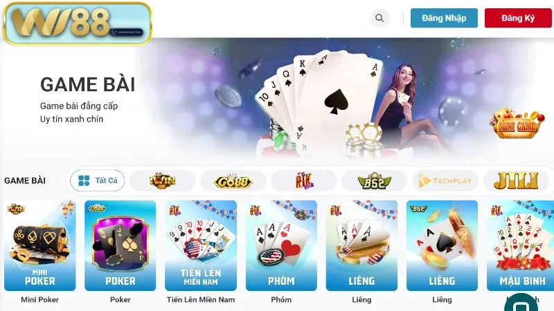 Game bài Wi88 - Chi tiết về sảnh game