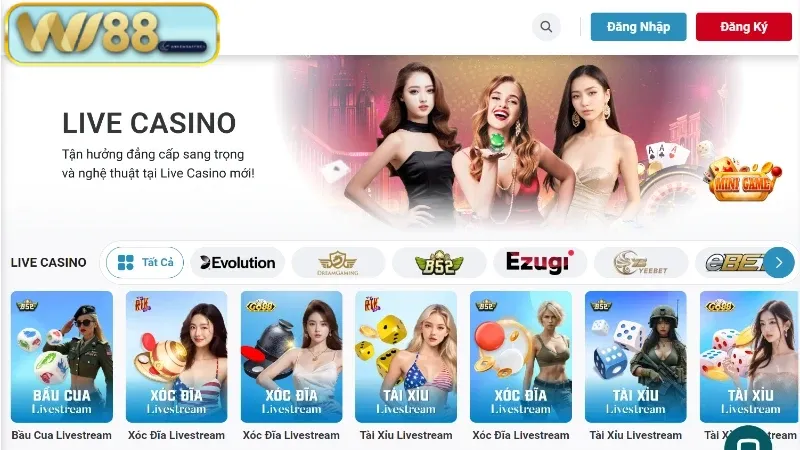 Live casino Wi88 - Tổng quan về sảnh cược